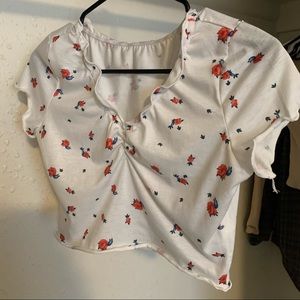 Small white rose crop top from shein